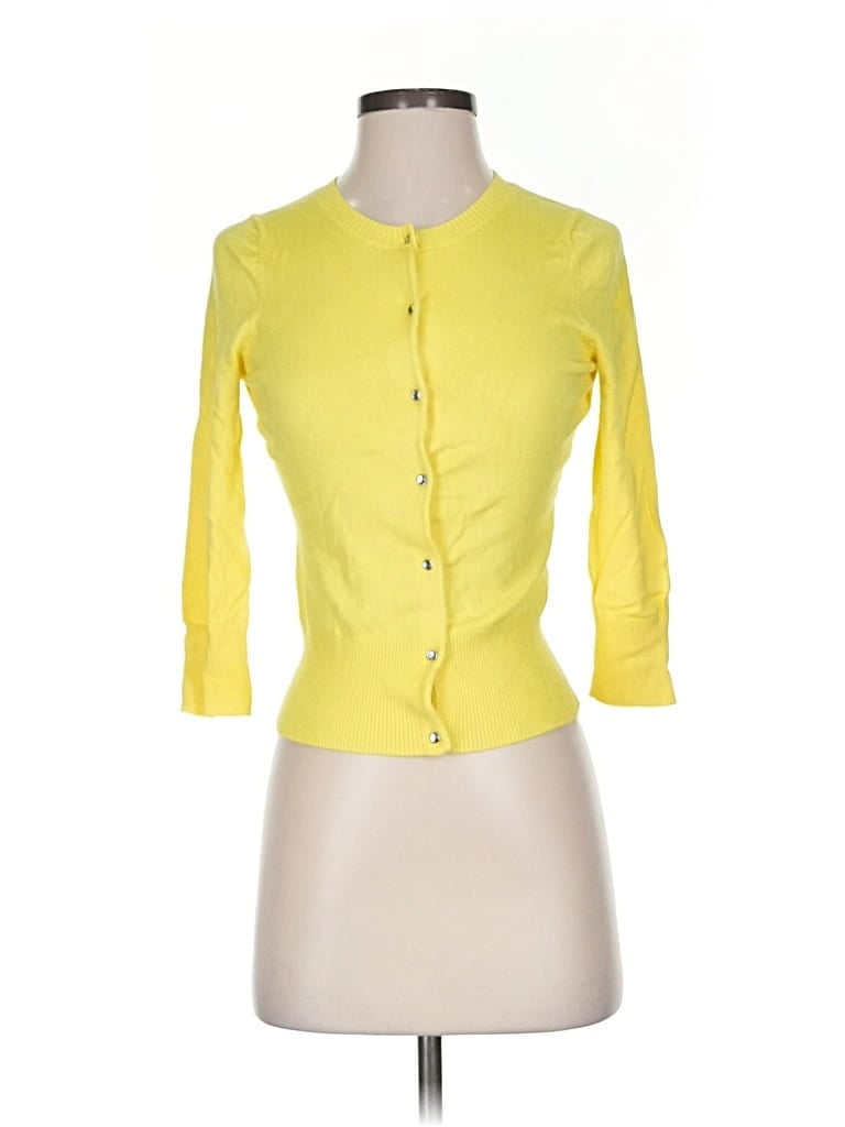 Pre-owned Express Design Studio 3/4 Sleeve Top Yellow Sweetheart Neckline Tops