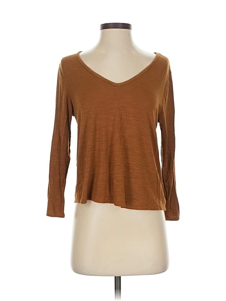 Pre-owned Luxe 3/4 Sleeve T-shirt In Brown