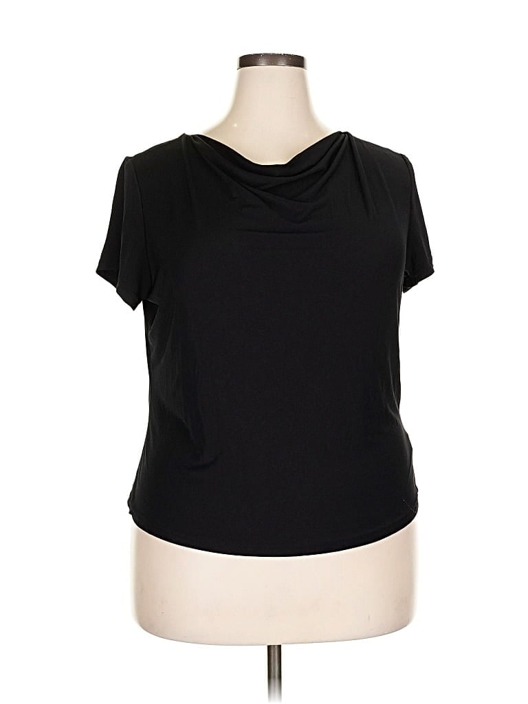 Pre-owned Briggs New York Short Sleeve Turtleneck In Black