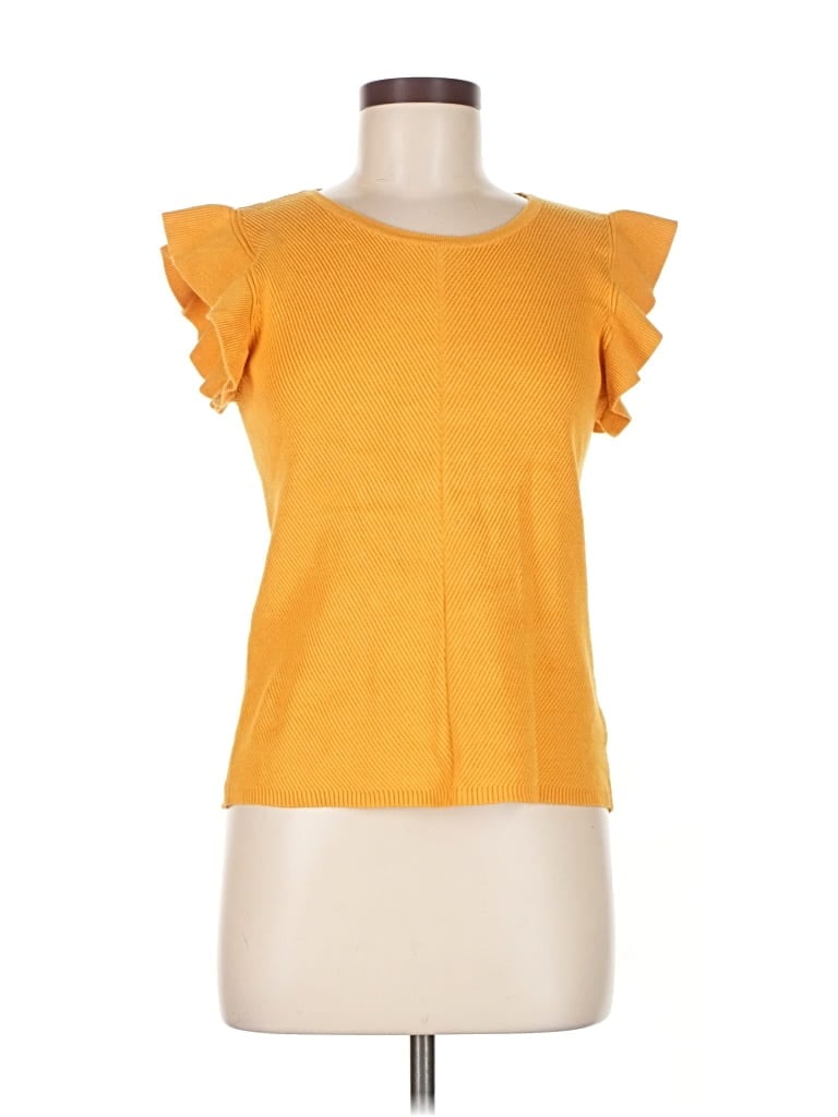 Pre-owned T Tahari Pullover Sweater In Yellow