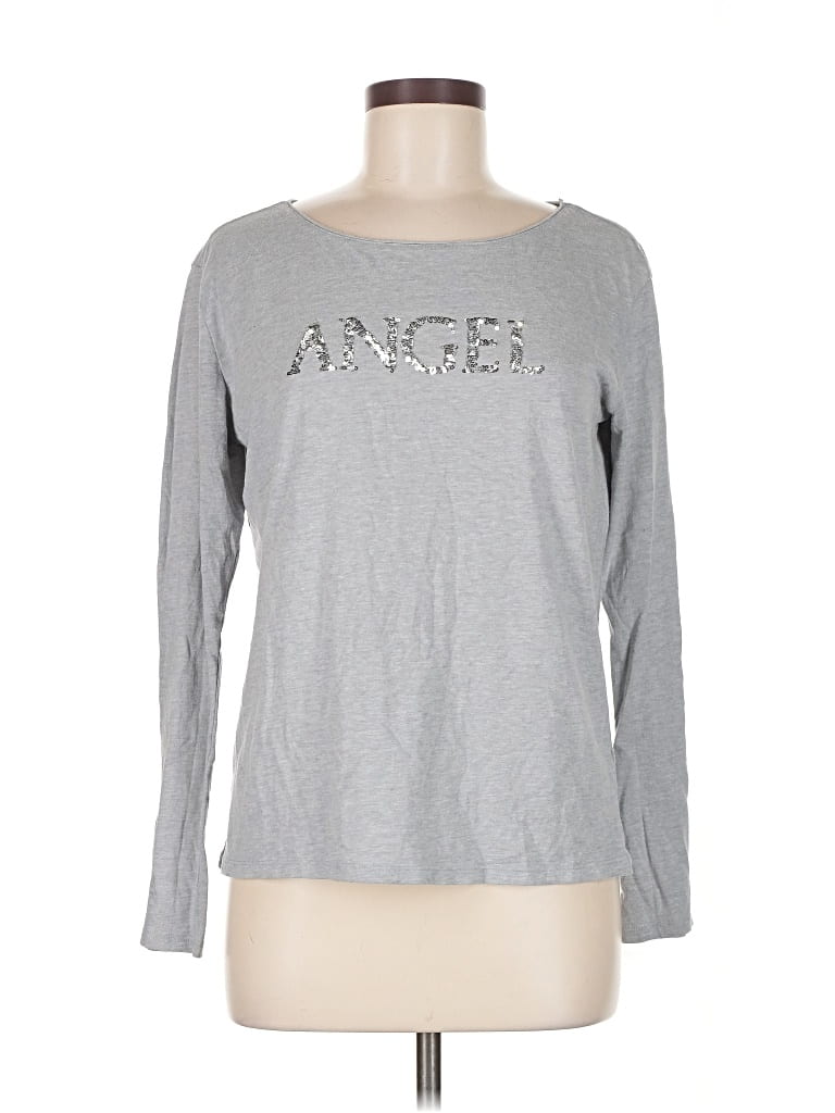 Pre-owned Victoria's Secret Long Sleeve T-shirt In Silver