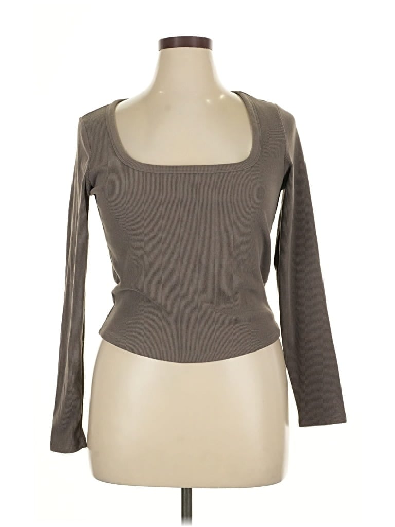 Pre-owned Wild Fable 3/4 Sleeve T-shirt In Brown