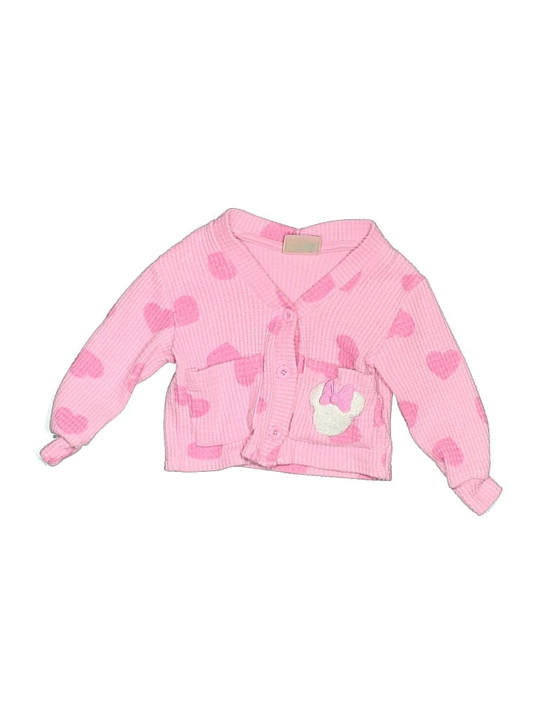 Pre-owned Disney Kids' Cardigan Sweater In Pink