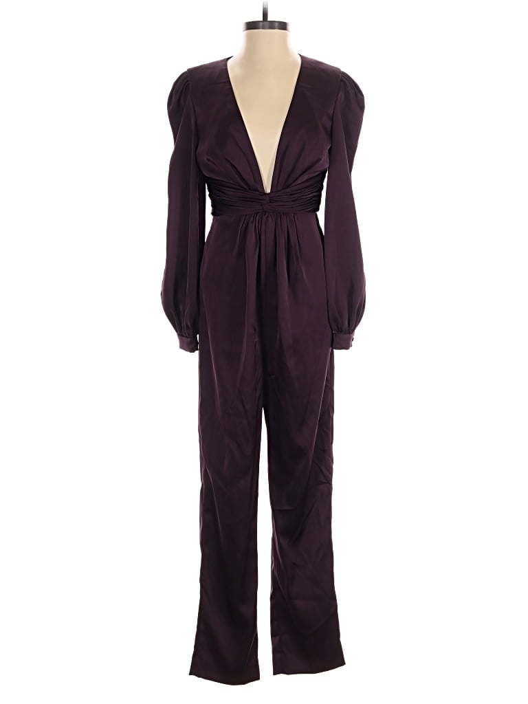Pre-owned Mac Duggal Jumpsuit In Burgundy