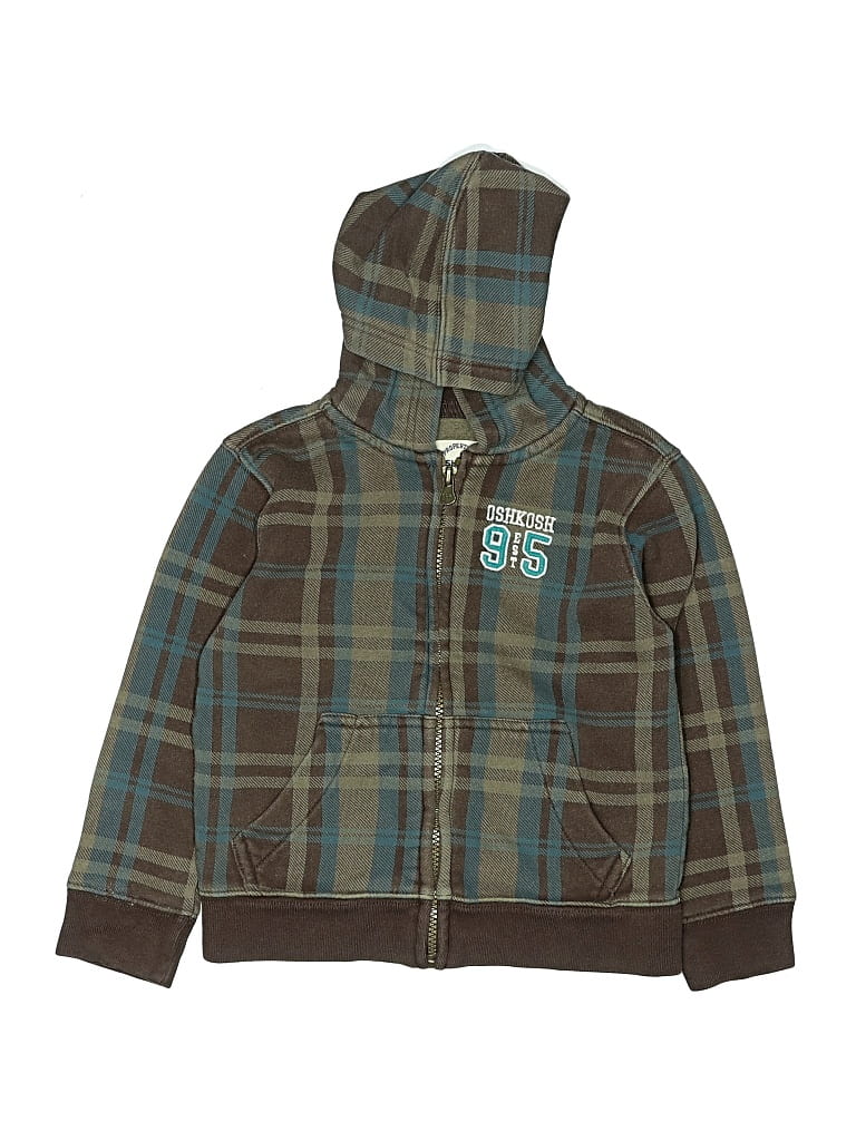 Pre-owned Oshkosh B'gosh Kids' Zip Up Hoodie In Brown