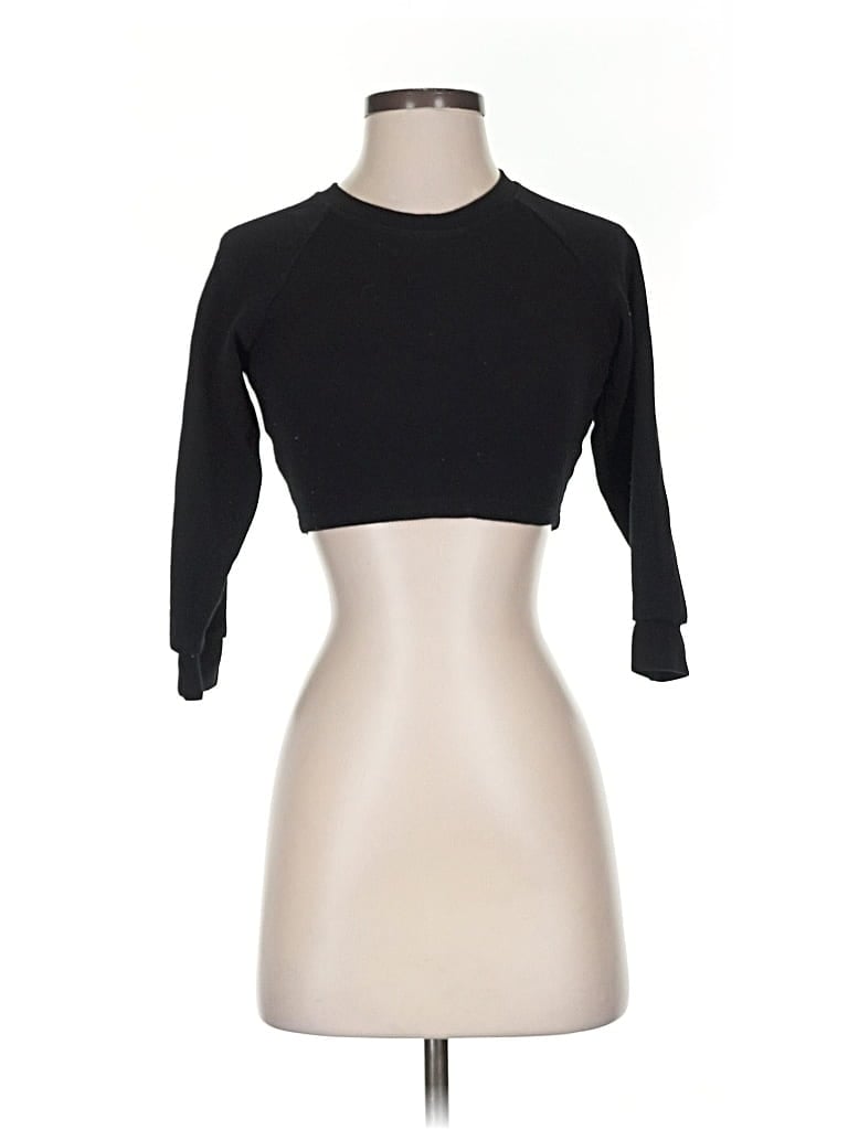 Pre-owned American Apparel 3/4 Sleeve T-shirt In Black