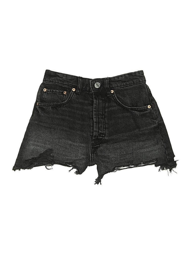 Pre-owned Zara Denim Shorts In Black