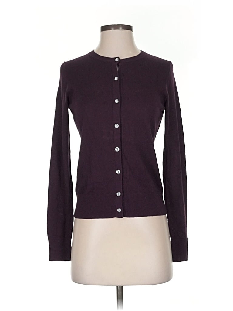 Pre-owned Ann Taylor Cardigan Sweater In Purple
