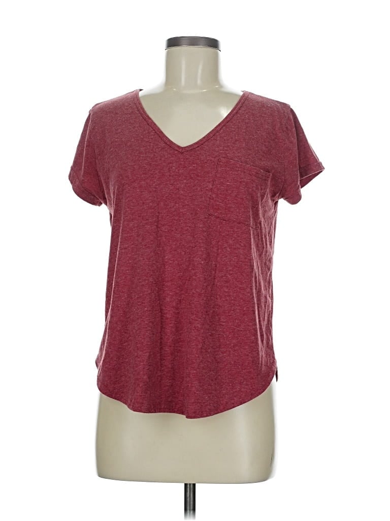Pre-owned Rue21 Short Sleeve Top Burgundy V Neck Tops
