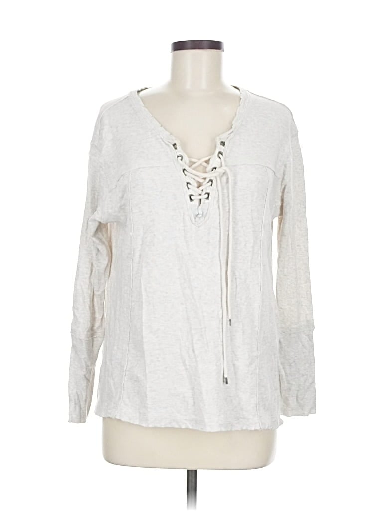 Pre-owned We The Free Long Sleeve Henley Shirt In Silver