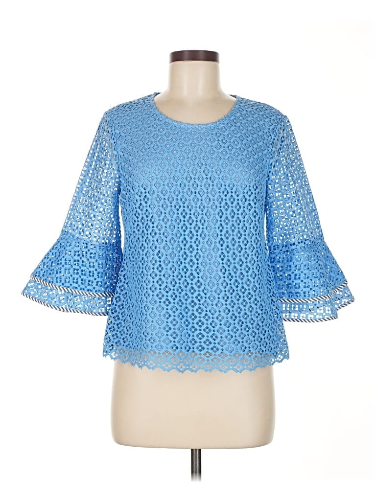 Pre-owned Draper James 3/4 Sleeve Blouse In Blue