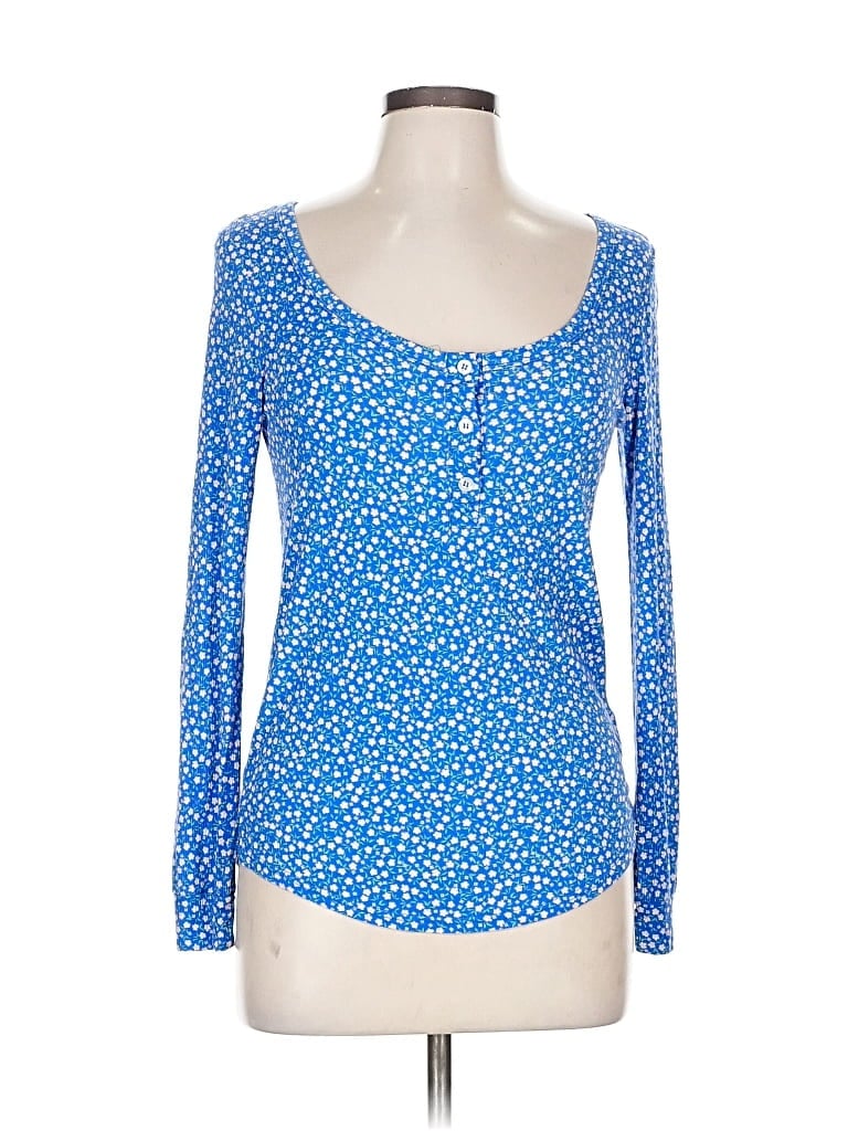 Pre-owned Plush Long Sleeve Top Blue Sweetheart Neckline Tops
