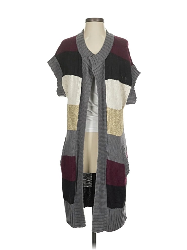 Pre-owned 7 For All Mankind Cardigan Sweater In Burgundy