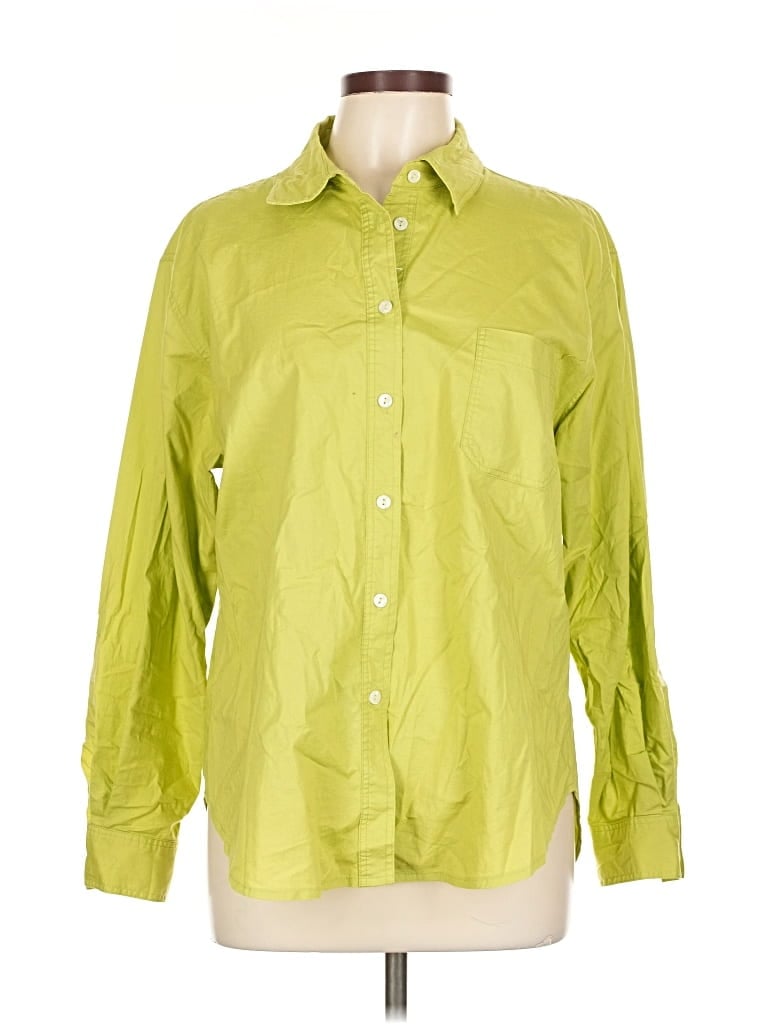 Pre-owned Assorted Brands Long Sleeve Button Down Shirt In Green