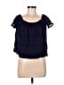 Aqua 100% Cotton Blue Short Sleeve Blouse Size M - photo 1