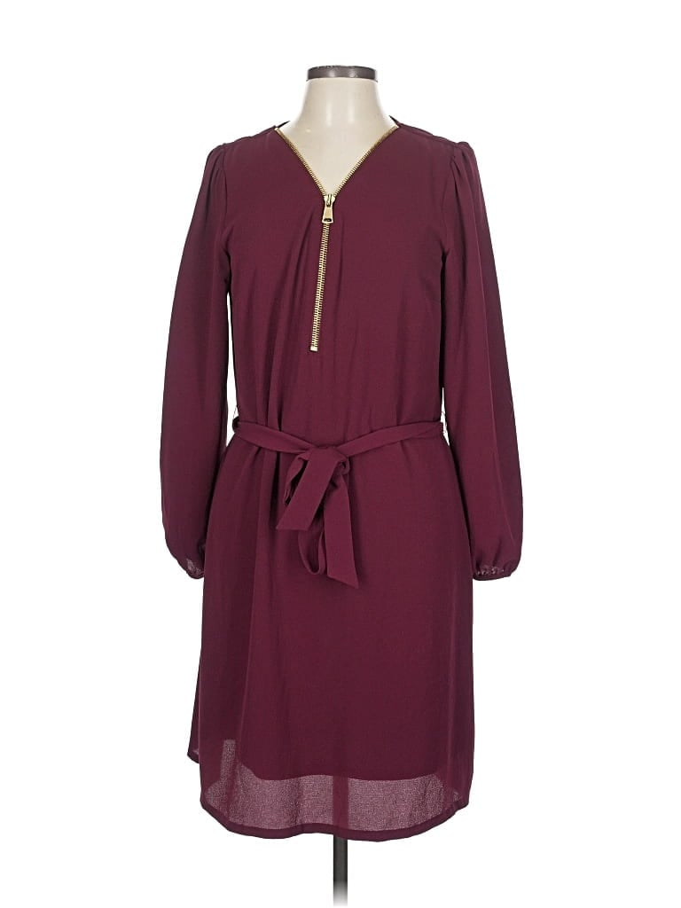 Pre-owned Roz & Ali Casual Dress In Burgundy