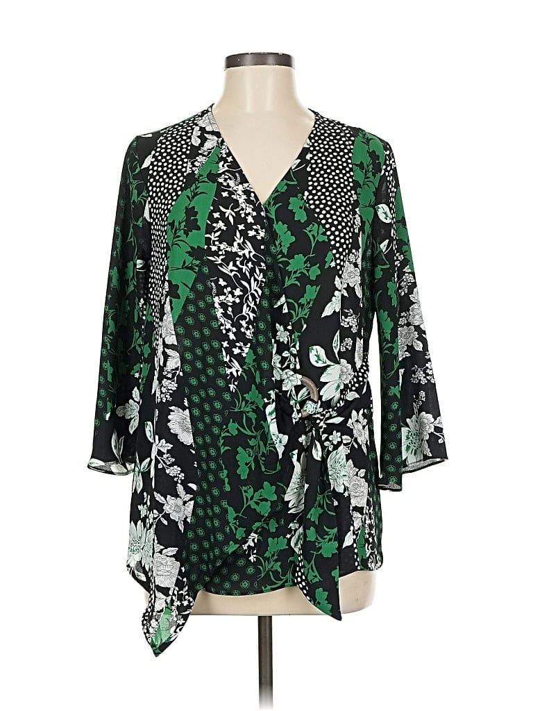 Pre-owned C Established 1946 3/4 Sleeve Blouse In Green