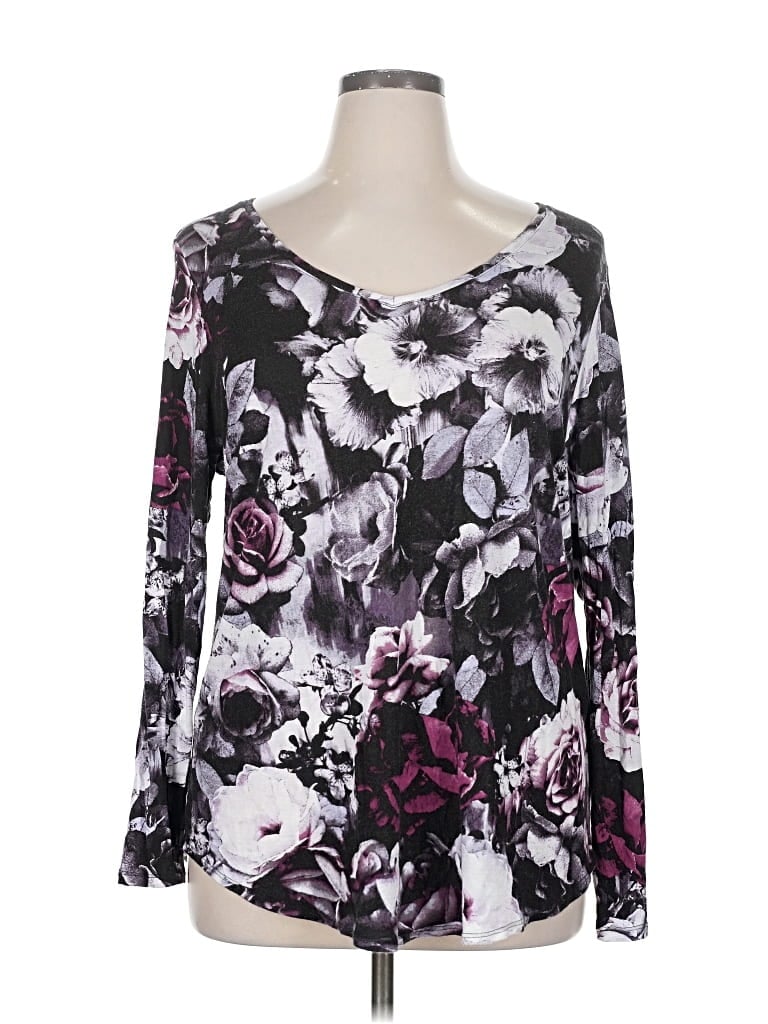 Pre-owned Simply Vera Vera Wang Long Sleeve Blouse In Purple