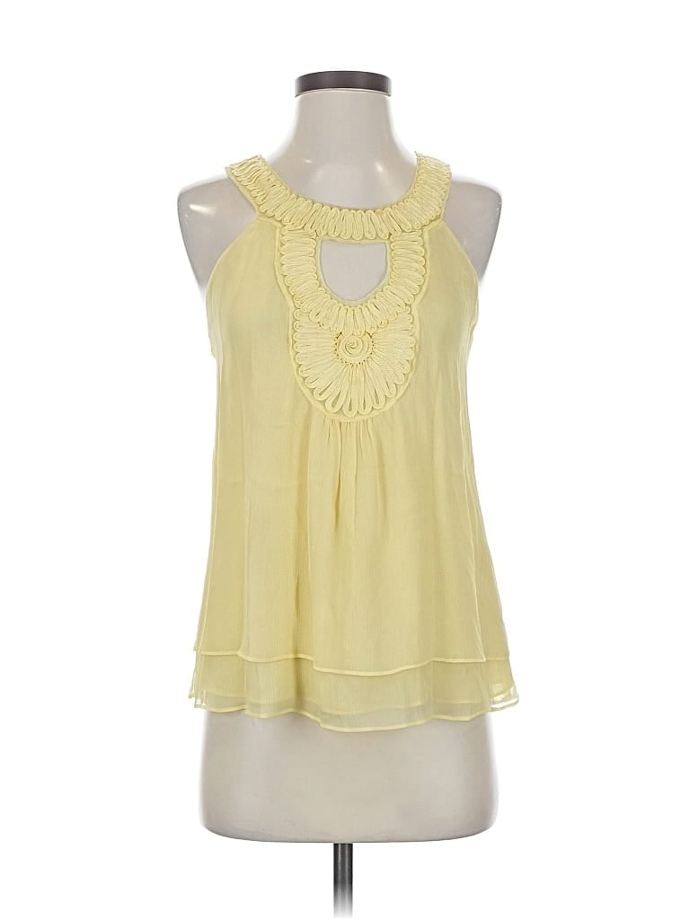 Pre-owned Bebe Sleeveless Blouse In Yellow