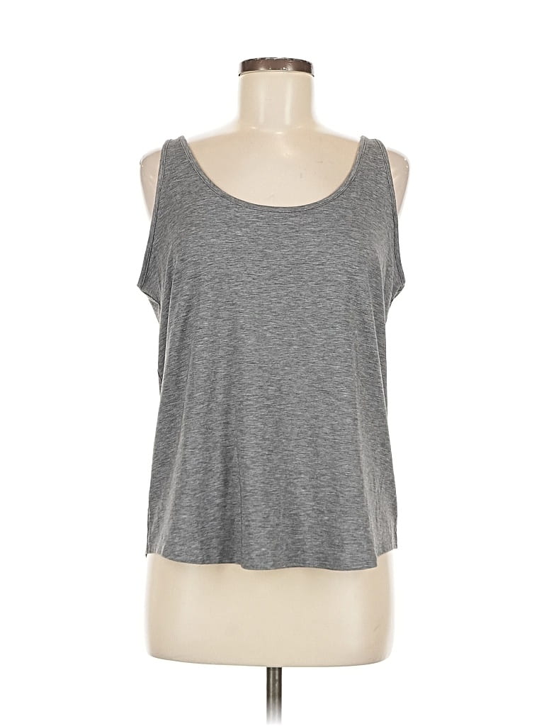 Pre-owned Gap Body Tank Top Gray Cold Shoulder Neckline Tops