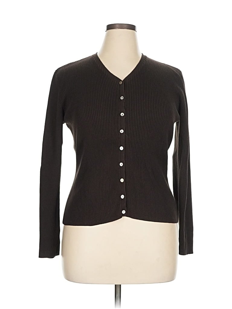 Pre-owned Casual Corner Annex Cardigan Sweater In Black