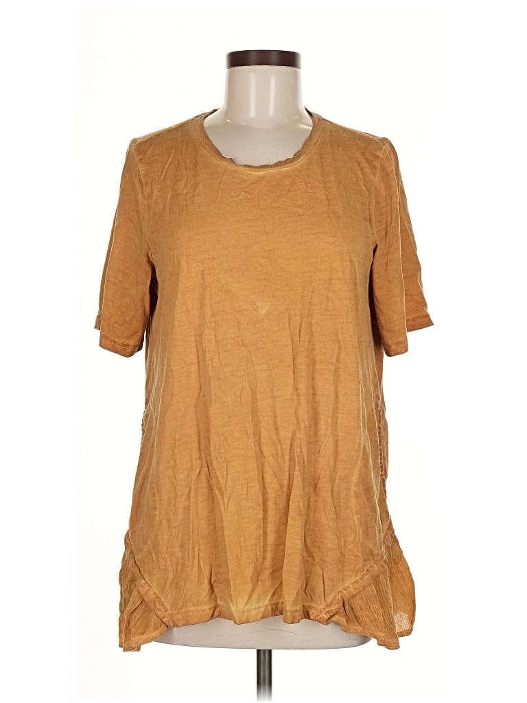 Pre-owned Logo By Lori Goldstein Short Sleeve T-shirt In Gold