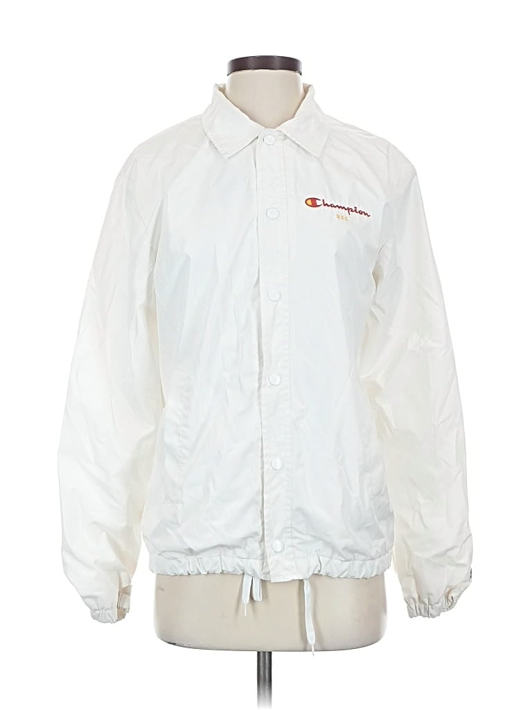 Pre-owned Champion Windbreaker Jacket In White