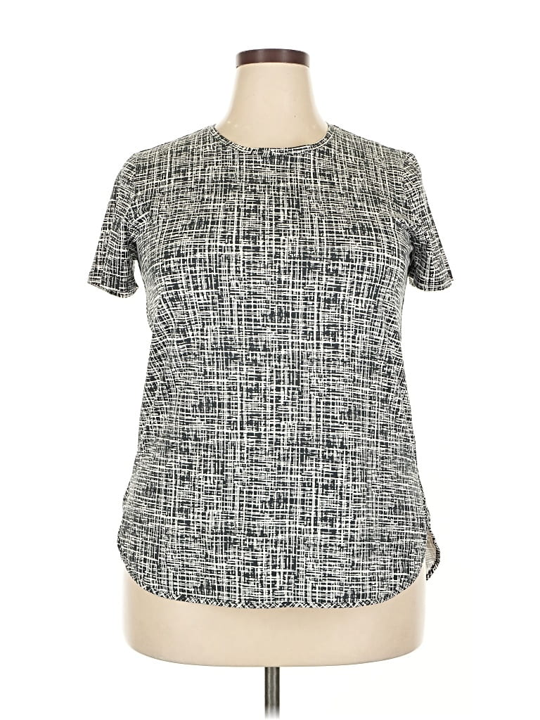 Pre-owned Lands' End Short Sleeve T-shirt In Gray