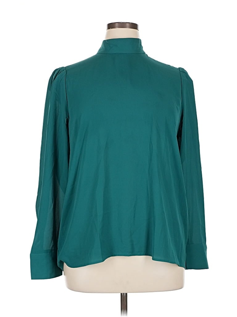 Pre-owned Ann Taylor Long Sleeve Blouse In Blue
