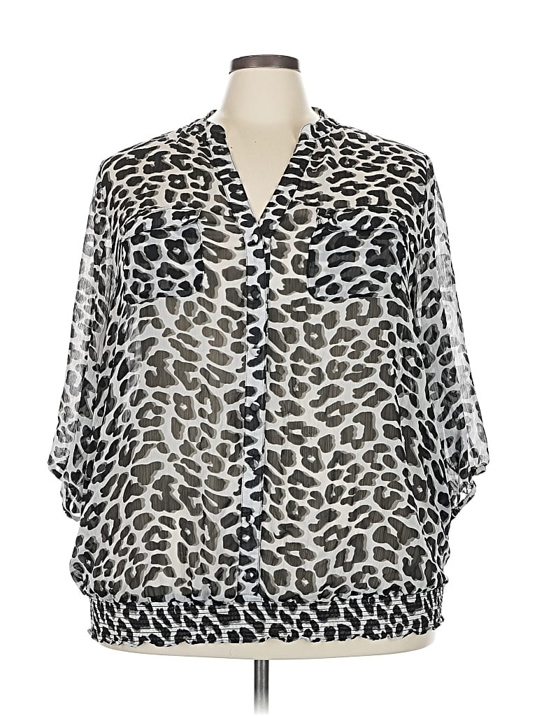 Pre-owned Torrid 3/4 Sleeve Blouse In Silver