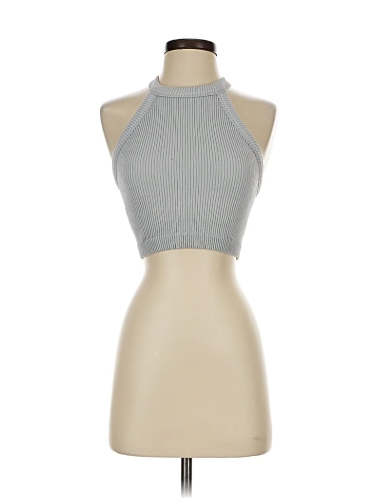 Pre-owned Aerie Tank Top Gray Halter Neckline Tops