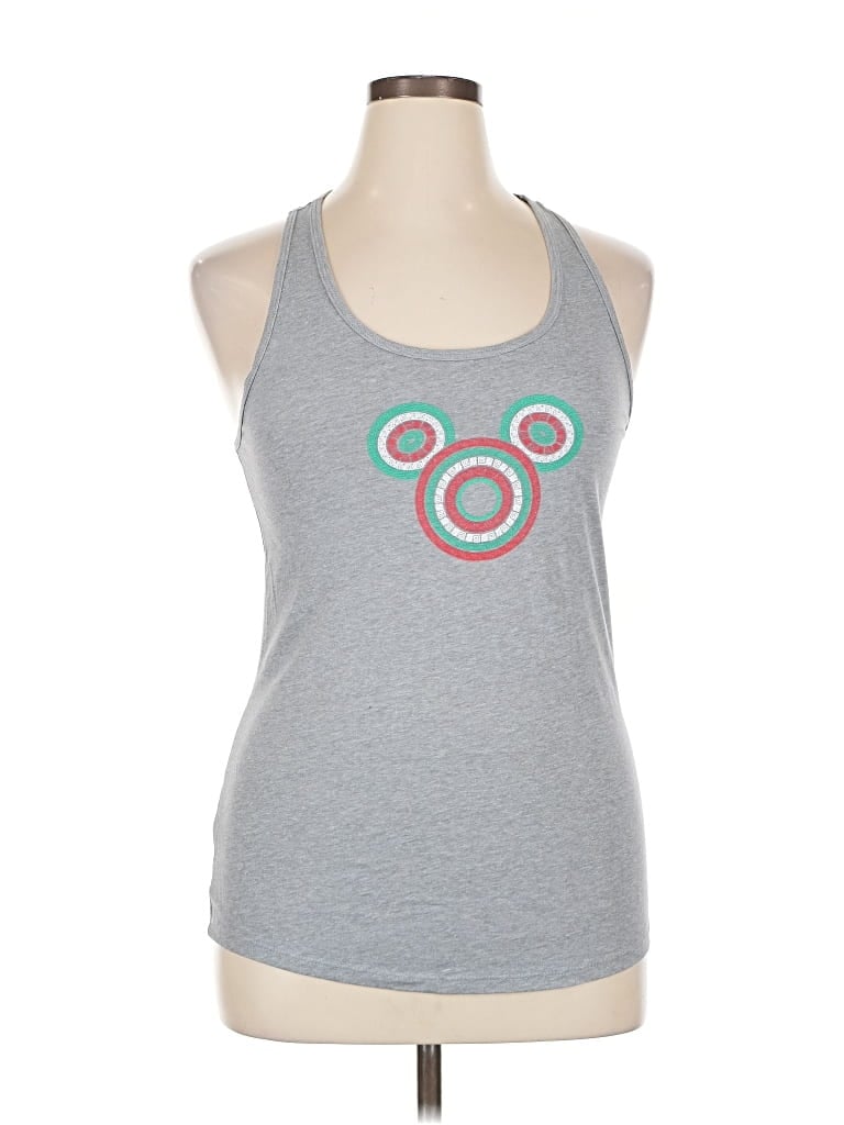 Pre-owned Disney Parks Tank Top Gray Halter Neckline Tops