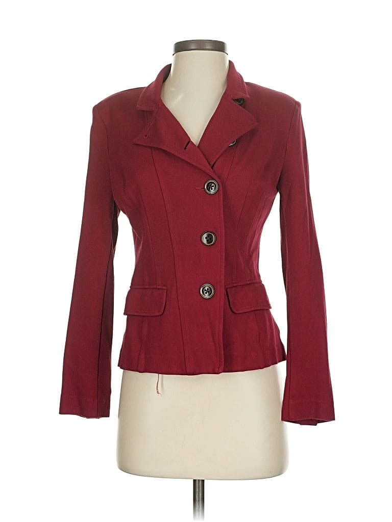 Pre-owned Cabi Blazer Jacket In Burgundy