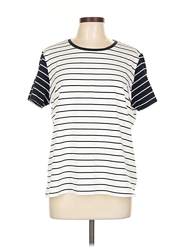 Pre-owned Lands' End Short Sleeve T-shirt In White