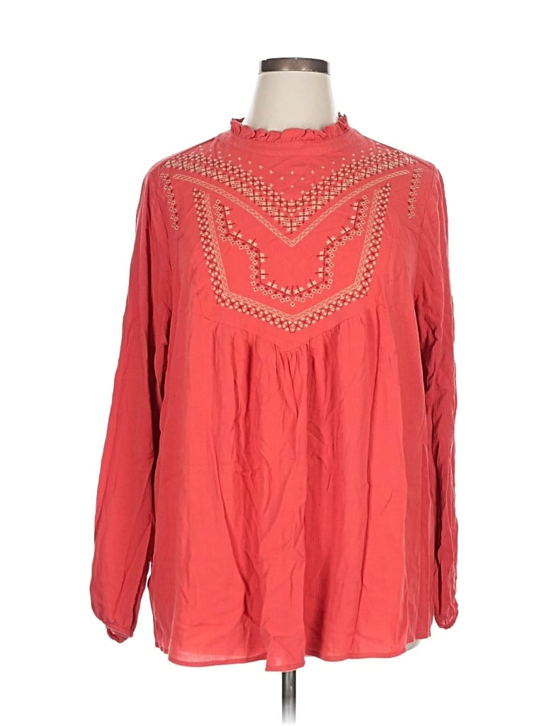 Pre-owned Torrid Long Sleeve Blouse In Red