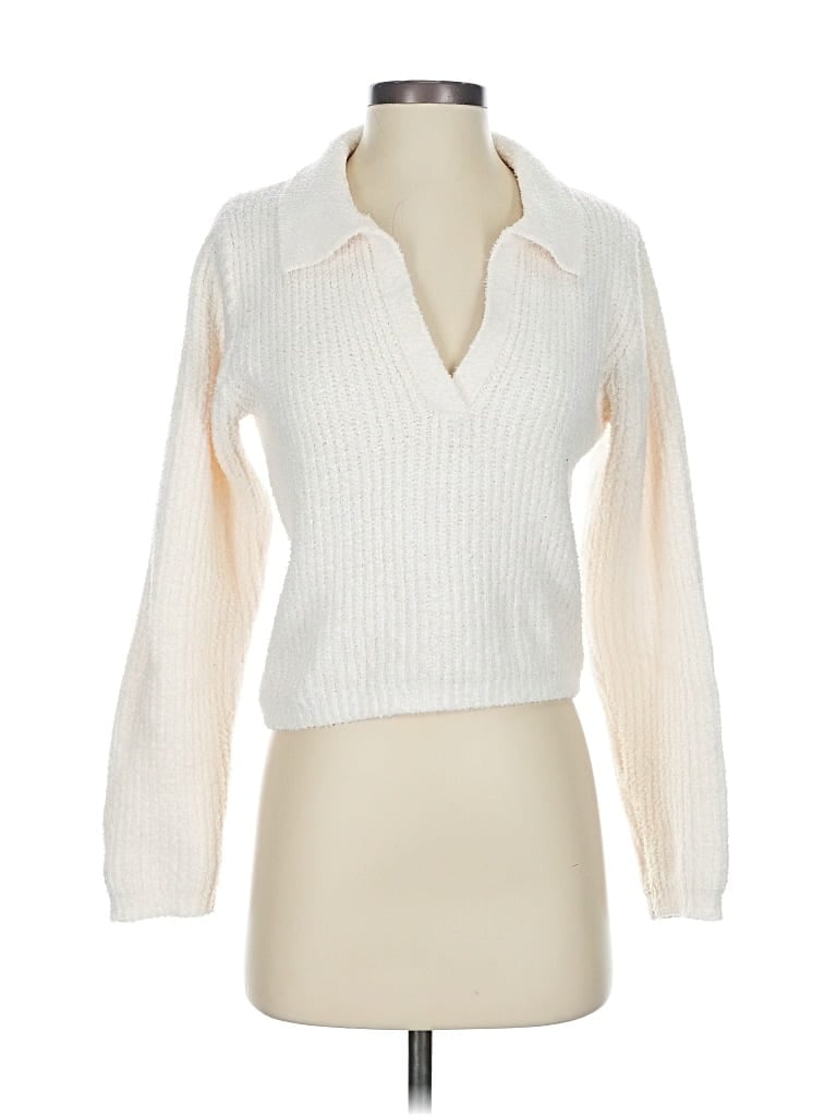 Pre-owned Allie Rose Pullover Sweater In White