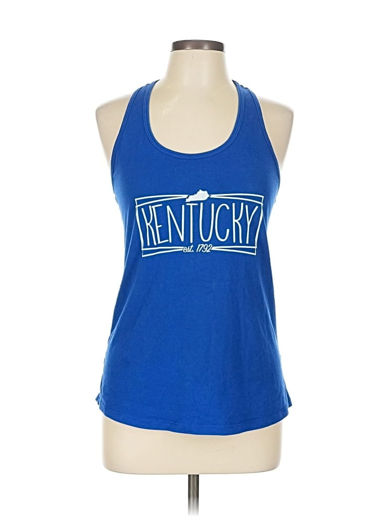 Pre-owned Ideal T Tank Top Blue Halter Neckline Tops
