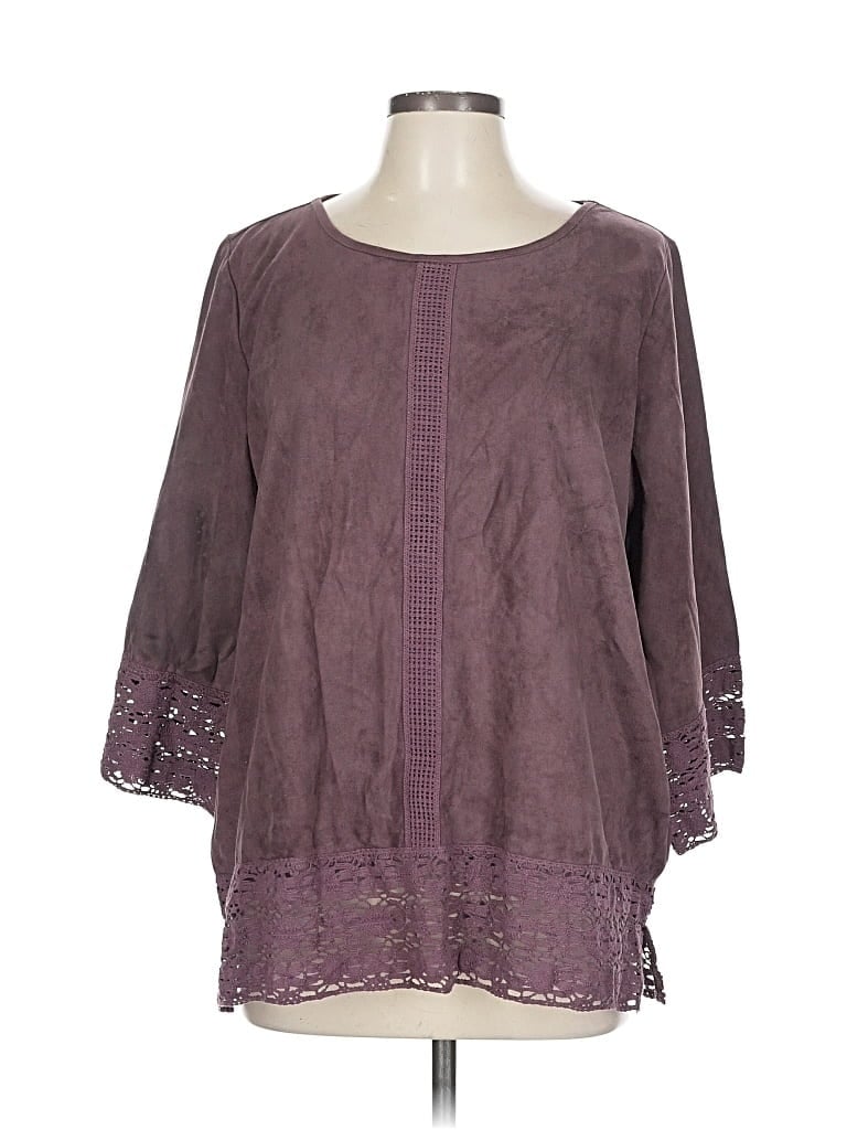 Pre-owned Soft Surroundings 3/4 Sleeve Blouse In Purple