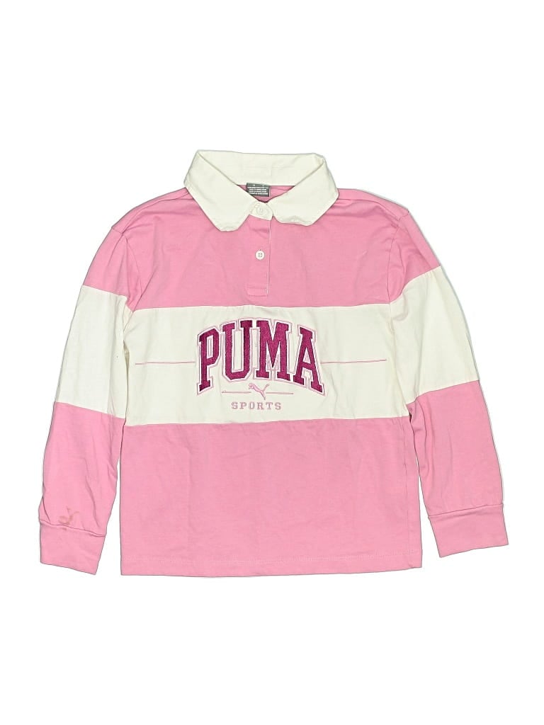 Pre-owned Puma Kids' Long Sleeve Polo Shirt In Pink