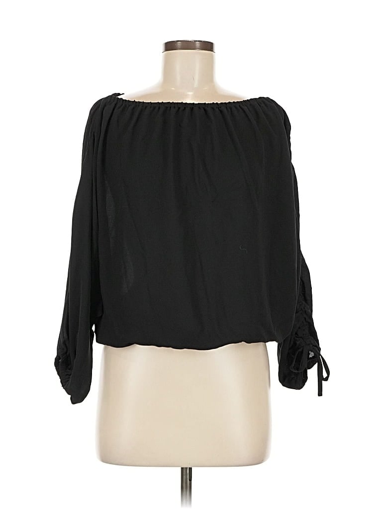Pre-owned Rachel Rachel Roy 3/4 Sleeve Blouse In Black