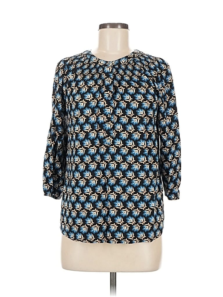 Pre-owned Croft & Barrow 3/4 Sleeve Blouse In Blue