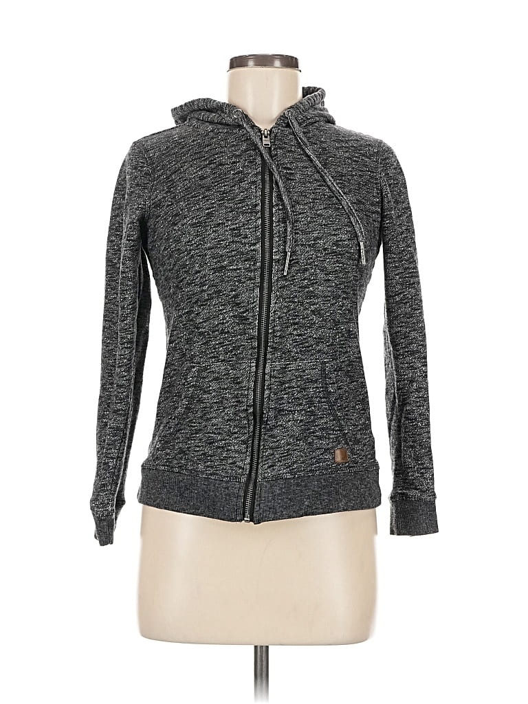 Pre-owned Roxy Zip Up Hoodie In Black