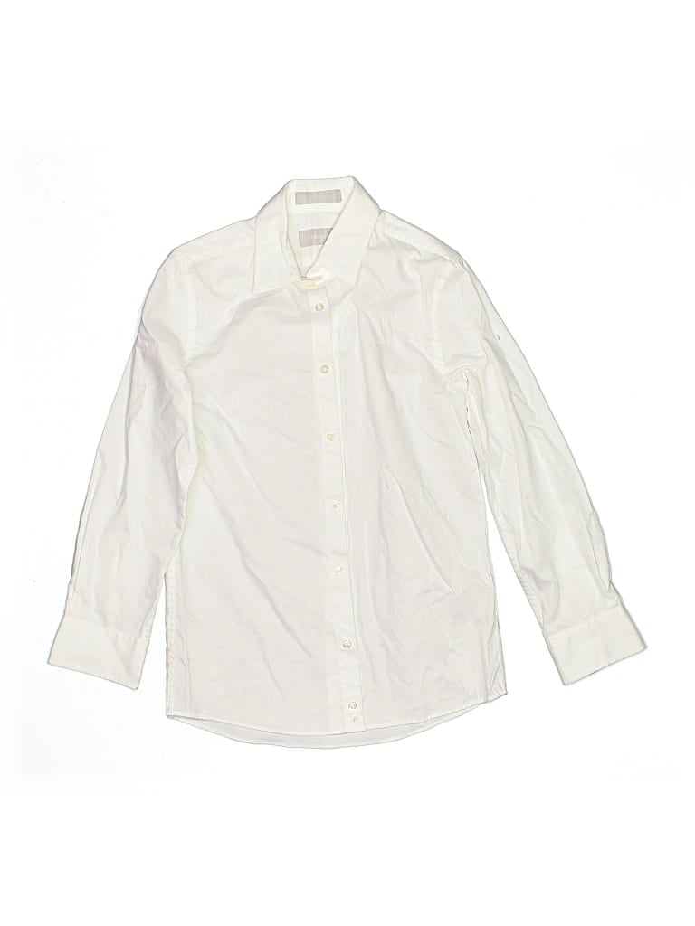 Pre-owned Nordstrom Kids' Long Sleeve Button Down Shirt In White