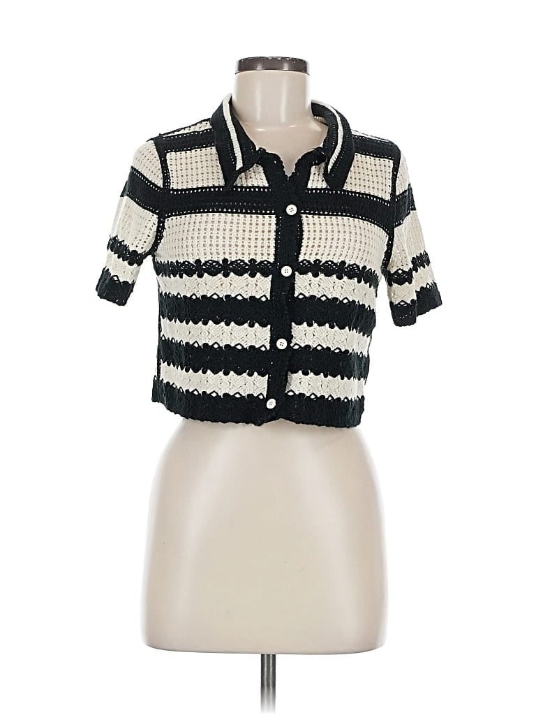 Pre-owned Peach Cardigan Sweater In White