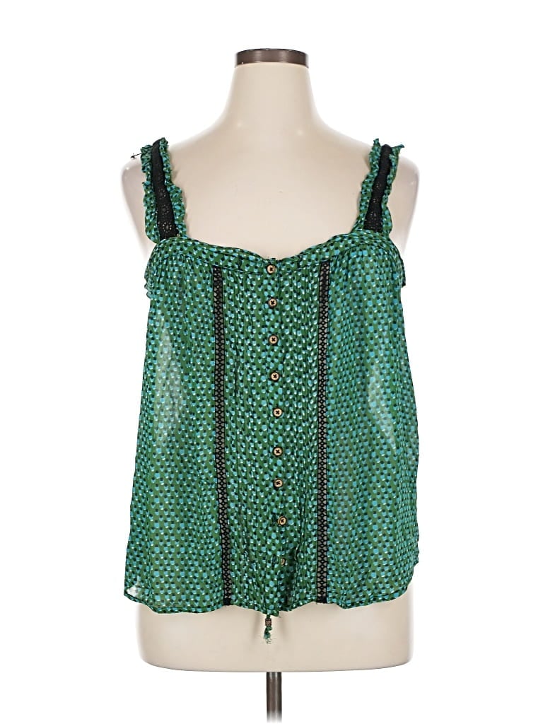 Pre-owned By Anthropologie Sleeveless Blouse In Green