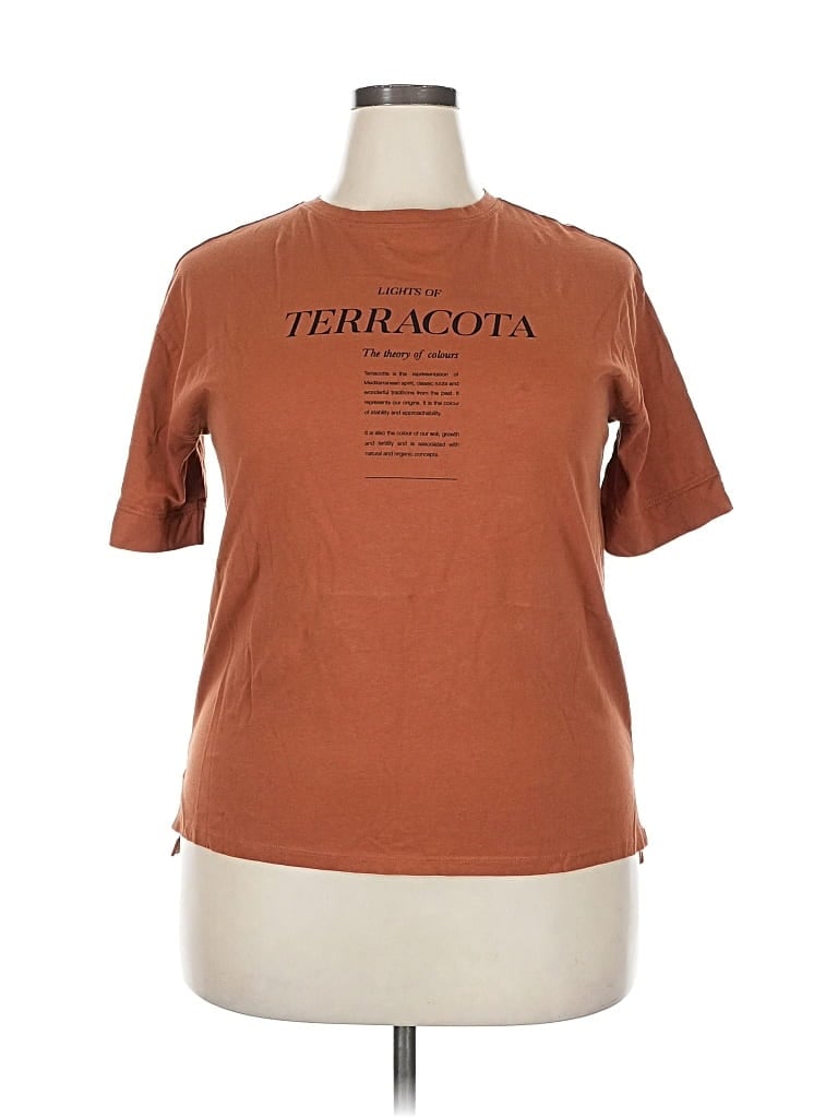 Pre-owned Mng Short Sleeve T-shirt In Brown