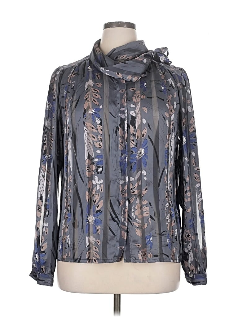 Pre-owned Nicola Long Sleeve Blouse In Gray