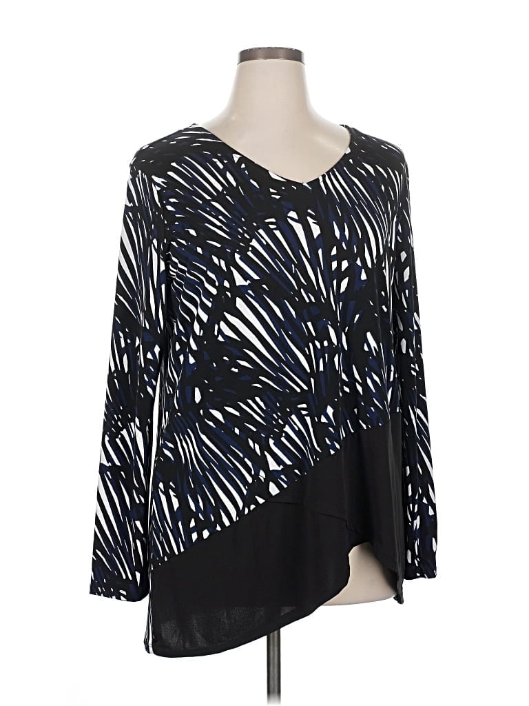 Pre-owned Dana Buchman Long Sleeve Blouse In Black