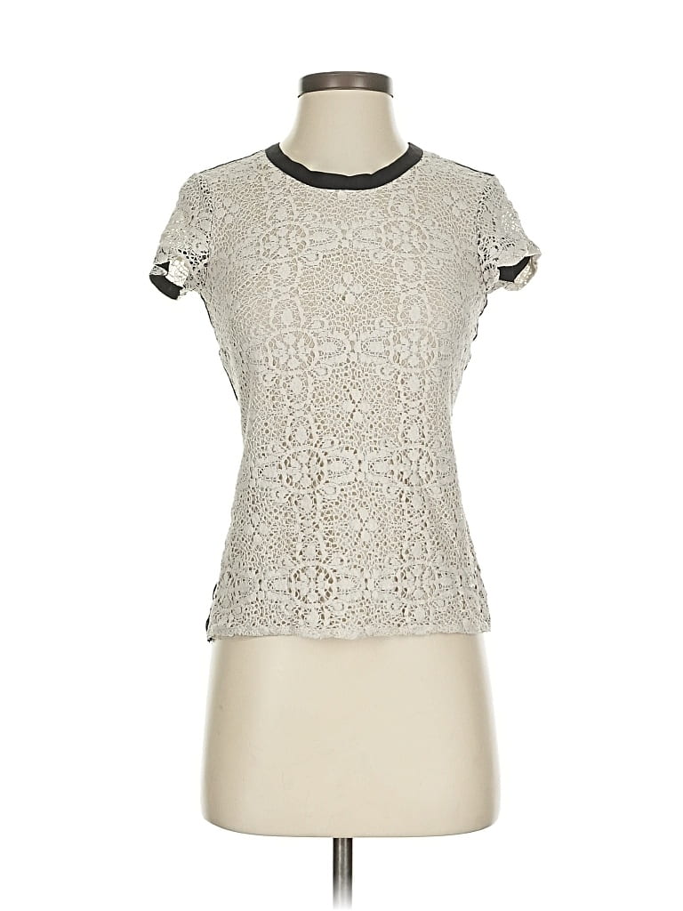 Pre-owned Bailey44 Short Sleeve Top Ivory Crew Neck Tops In White
