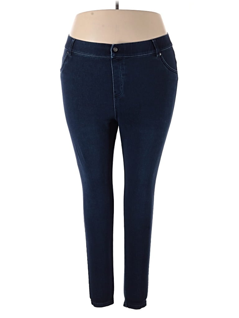 Pre-owned Hue Jeggings In Blue